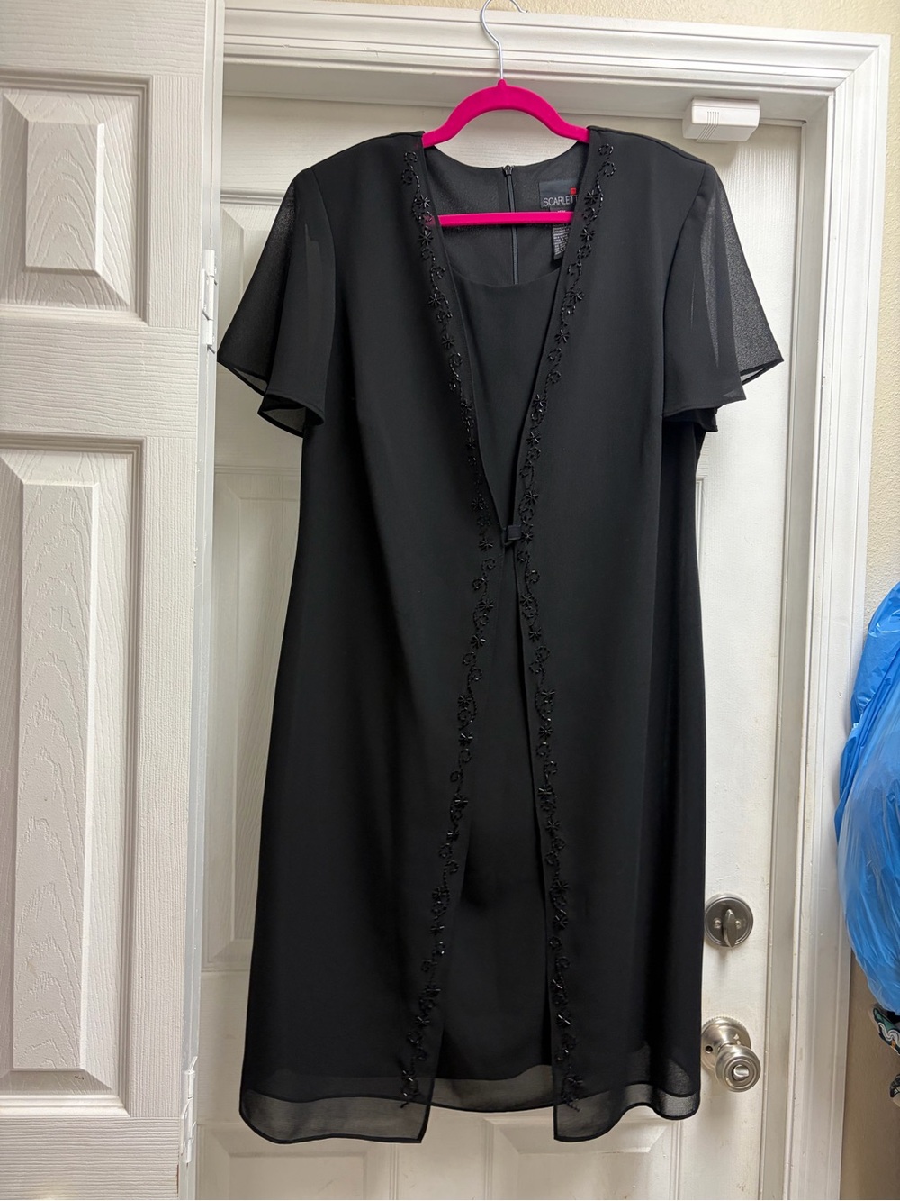 Scarlett Black Beaded Overlay Dress